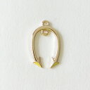両カン蹄チャーム2個セット メール便対応 ハンドメイドパーツ ビーズ ピアス アクセサリーパーツ ゴールド 個性的 矢