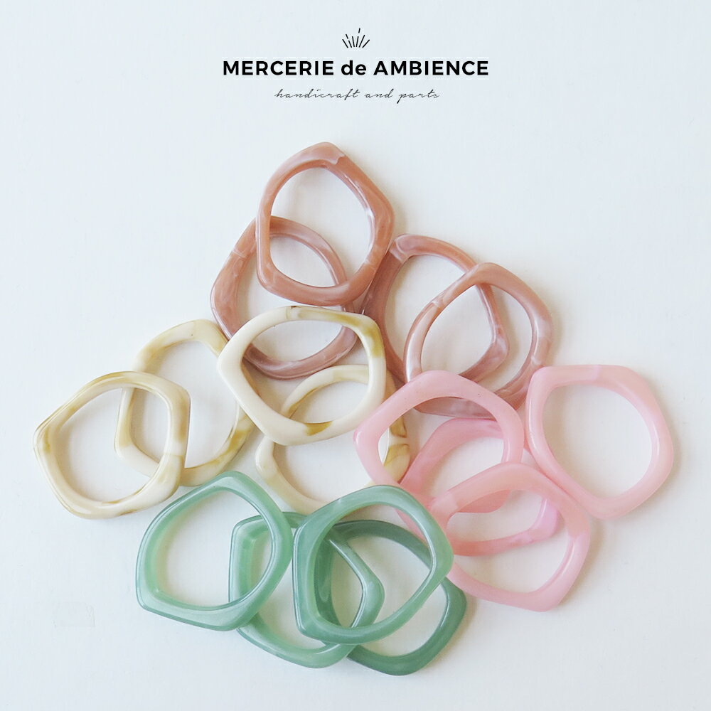 【1個あたり29円】マーブルカラー アクリル変形フープチャーム 8個セットメール便対応 ハンドメイドパ..