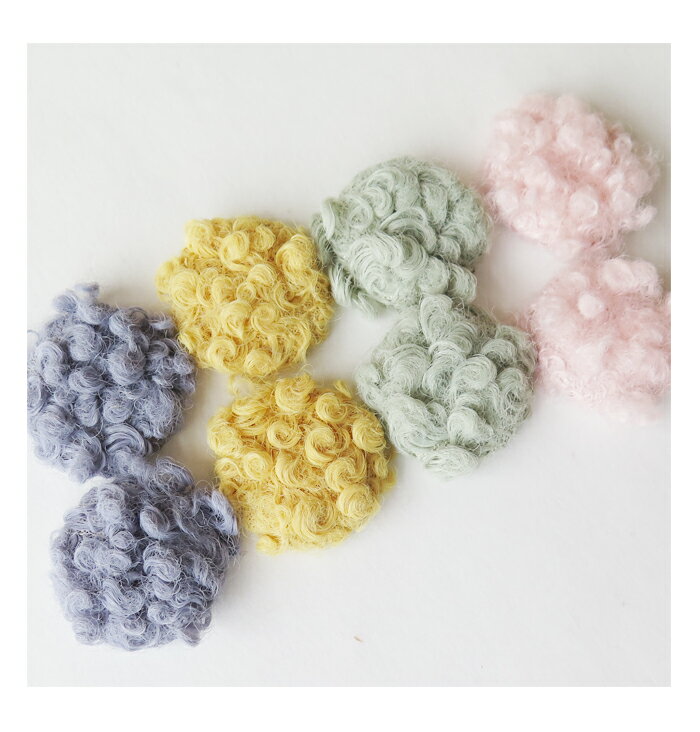 【10%OFFクーポン配付中】モコモコカボション2個セットメール便対応 ファー 貼り付け 毛糸 ハンドメイドパーツ ピアス ハンドメイドイヤリング 冬 秋　もこもこ 貼り付け くすみカラー.