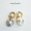 【10%OFFクーポン配布中】パール付きヴィンテージサークルボタン 18mm 2個セット メール便対応 ゴールド シルバー ビンテージ ハンドメイドピアス アクセサリー材料 シャツボタン アクセサリーパーツ おしゃれ コートボタン ボタンピアス