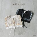 【10%OFFクーポン配布中】kukka tuuli クッカトゥーリ リネンスクエアつけ襟フラワープリントレディース 21春夏 ブラック 日本製 メール便発送