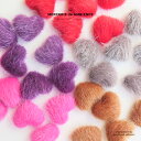 【10%OFFクーポン配布中】フェイクファーハートカボション6個セットメール便対応 アクセサリーパーツ 手芸 ハンドメイド ふわふわ もこもこ ミンクファー フ...