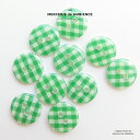 【10%OFFクーポン配布中】グリーンチェックボタン12mm10個セットメール便対応 プラスチック 釦 替えボタン ポリボタン ギンガムチェック 柄物 緑 男の...