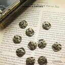 【10%OFFクーポン配布中】ブロンズメタルボタン2個セットビンテージボタン 2つ穴 レトロ アンティーク ヴィンテージ コートボタン おしゃれ ボタンピアス ...