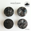 【10%OFFクーポン配布中】ブラックシェル風ボタン20mm 4個セットメール便対応 足つき 飾りボタン ボタンピアス マーブル 模様 黒 貝 樹脂 アクリル ...