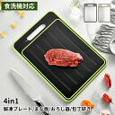 解凍プレート 急速解凍 食洗機対応 多機能 解凍板 まな板 おろし器 包丁研き 置くだけ 急速 自然解凍 粗熱 冷凍食品 肉 刺身 魚 貝 アルミ 省エネ 電気...