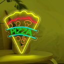 ピザネオンサイン LEDネオンライト 壁掛け pizza店飾り雰囲気作り レストラン 喫茶店 居酒屋 ギフト 省エネ バー カフェ 喫茶店 広告用看板 クラブ ...