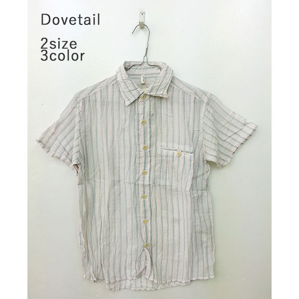 【80%オフ】Dovetail - ダブテイル -半袖 ガーゼストライプシャツ
