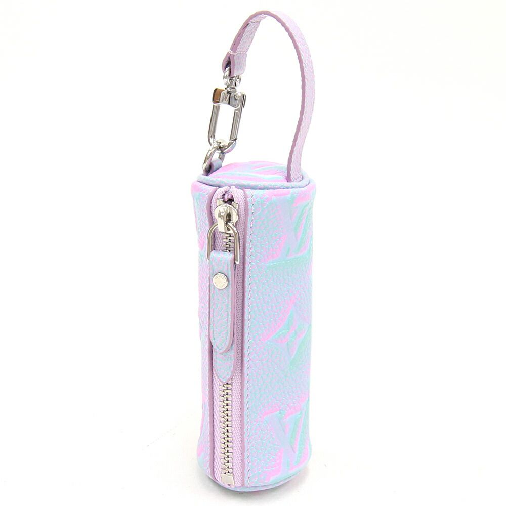 ルイヴィトン ミニポーチ モノグラム アンプラントパターン マイクロパピヨン M00837 リラ レザー 中古 ミニ バッグチャーム レディース LOUIS VUITTON