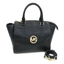 マイケルコース 2WAYハンドバッグ ハドソン 35H4GHUS3L ブラック レザー 中古 トートバッグ 斜めがけ 肩がけ MK 黒 レディース 女性 MICHAEL KORS(4)