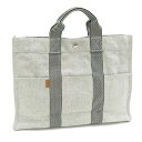 エルメス ハンドトートバッグ ニューフールトゥ トートMM グレー コットンキャンバス 中古 トートバッグ レディース メンズ HERMES