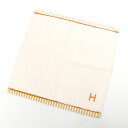 エルメス ハンドタオル カレ タオル ヴィス ヴェルサ H103847M ナークル タン コットン100% 中古 Hロゴ レディース HERMES