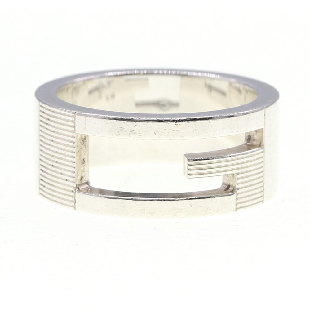 グッチ リング ブラテッド レギュラーG 032660 SV スターリングシルバー925 サイズ11 中古 指輪 アクセサリー ロゴ レディース GUCCI