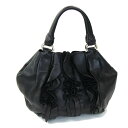 プラダ ハンドバッグ BR4065 ブラック レザー 中古 フリル 鞄 肩掛け レディース 女性 PRADA(4)