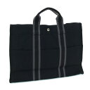 エルメス ハンドバッグ フールトゥ トートMM ブラック コットンキャンバス 中古 メンズ レディース トートバッグ 黒 HERMES