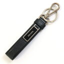 プラダ キーホルダー 2PP709 ブラック レザー 中古 キーリング 鍵 カギ バッグチャーム レディース メンズ PRADA