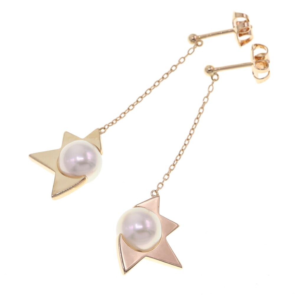 タサキ ピアス コメット プラス E4344 750YG あこや真珠 中古 イヤー アクセサリー 宝石 ジュエリー レディース 女性 TASAKIのサムネイル