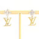 ルイヴィトン ピアス パンダントLV アイコニック フラワー M01287 ゴールド シルバー メタル 中古 イヤー アクセサリー LVロゴ レディース LOUIS VUITTON
