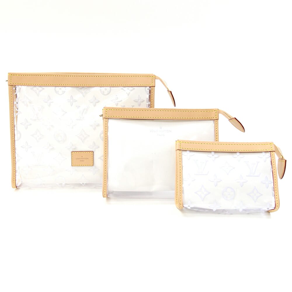 ルイヴィトン ポーチセット トリオ ポッシュ トワレ M11390 ナチュラル クリア リサイクルポリエステル..