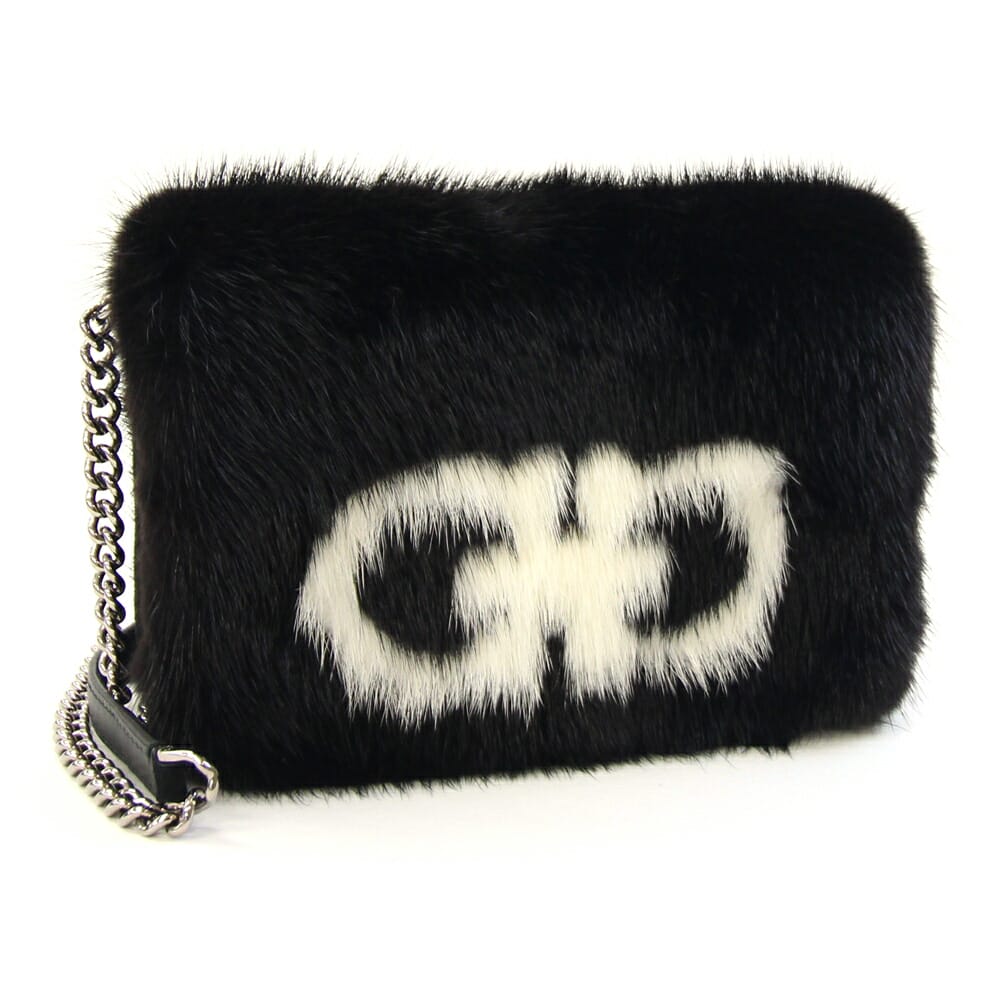 【極美品】サルヴァトーレフェラガモ　ラビットファー　チェーンバッグ　うさぎとかめ 極美品】サルヴァトーレフェラガモ ラビットファー チェーン