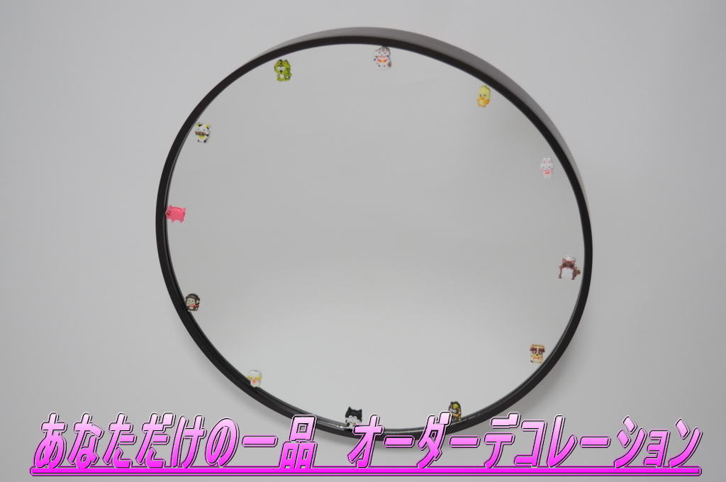 デコレーション掛け鏡 SG-0617 丸型 POPなデザイン はがれ保障【Q】