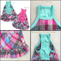 【メール便可】春秋冬犬服国産マドラスふりふりワンピ(S・M・L・2L・MD-M)AirBalloon(エアバルーン)