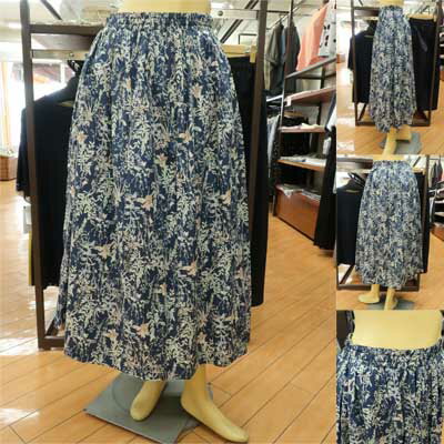 Rakuten - 【50%off】ivory beads♪花柄の大人っぽいギャザースカート♪