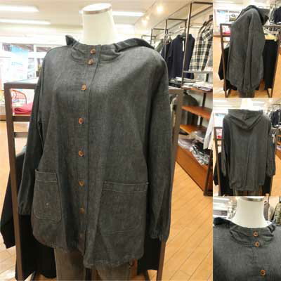 【40%off】ivory beads♪フード付きのソフトデニムジャケット♪