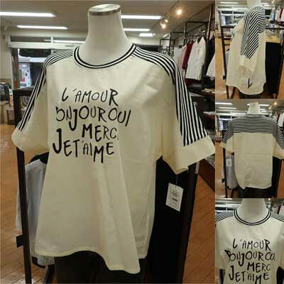 【30%off】Rough Rare♪ボーダー柄の切り替えデザインTシャツ♪