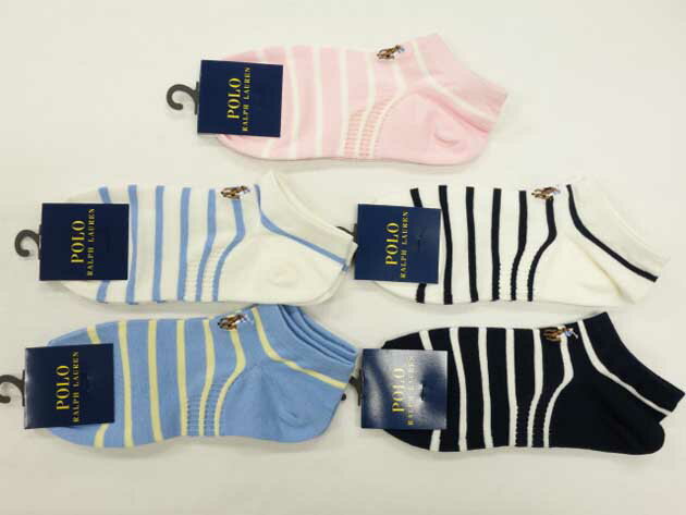 ♪2000円以上お買い上げで送料無料♪POLO RALPH LAUREN♪レディース　ソックス　靴下　ボーダー　スニーカーソックス