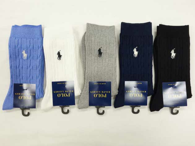 ♪2000円以上お買い上げで送料無料♪POLO RALPH LAUREN♪レディース　22～23cm丈　ハイソックス　ハイクルーソックス　靴下　ケーブルゴースト