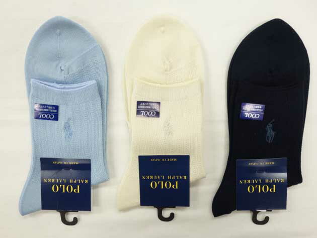 Sports Socks - ♪2000円以上お買い上げで送料無料♪POLO RALPH LAUREN♪レディース　薄手　ソックス　靴下　ロークルー　COOL（接触冷感素材）タックリブ