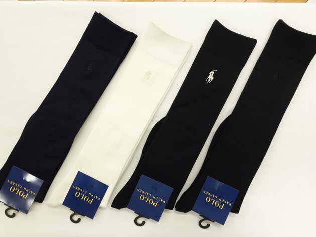 ♪2000円以上お買い上げで送料無料♪POLO RALPH LAUREN♪薄手　36cm丈 レディース　ソックス　靴下　無地