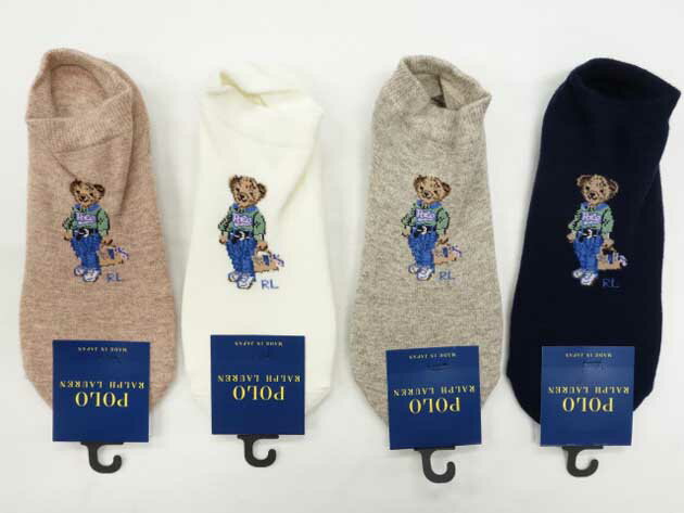 ♪2000円以上お買い上げで送料無料♪POLO RALPH　LAUREN♪レディース　ソックス　毛混　マグノリアベアカット柄　スニーカーソックスのサムネイル