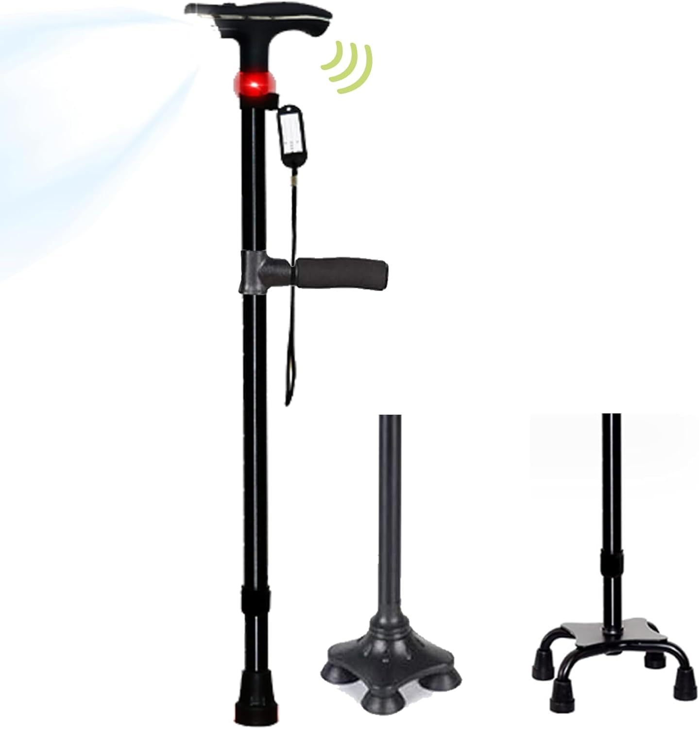 【GW中も即日出荷】介護杖 介護 杖 つえ 松葉杖 多機能杖 LEDライト 警報機能 選べる杖先 自立式 長さ調整 男性用 女性用 介護用品 歩行補助 高齢者用 立ち上がり補助 ステッキ 歩行 観光 歩行補助 MGCのサムネイル