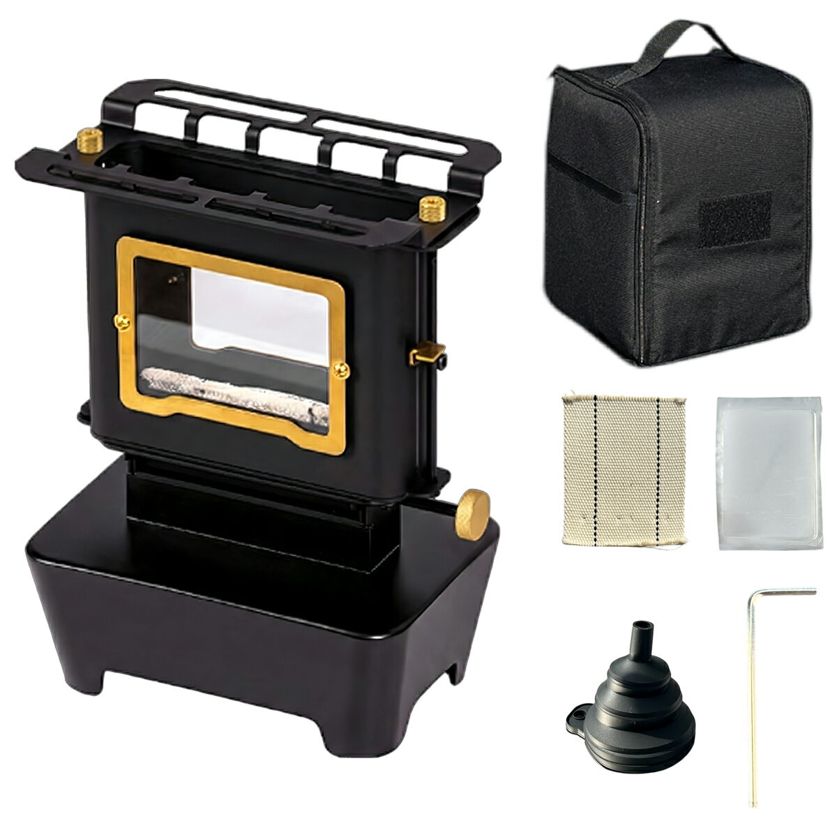 MGC UNIMIXY アイロンストーブ 卓上暖炉 キャンプ アウトドア ミニ オイル 灯油 小型 ポータブル ストーブ ランタン ウォーマー クッカー ヒーター 防災グッズ 卓上ランタン