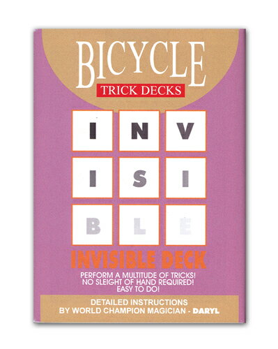 【手品・マジック】 【トリックカード】BICYCLE INVISIBLE DECK（バイスクル インビジブルデック）【ネコポス対応可】