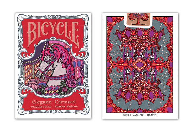【トランプ】 BICYCLE ELEGANT CAROUSEL PLAYING CARDS RED ≪バイスクル エレガント カルーセル 赤≫【ネコポス対応可】