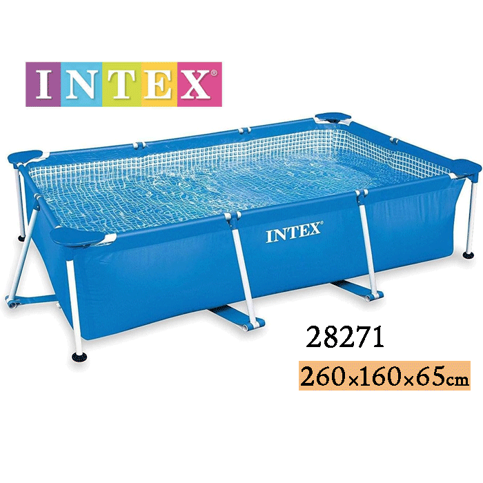 ●INTEX / プール (レクタングラフレームプール)28271● INTEX レクタングラフレームプール 260x160x65cm 28271
