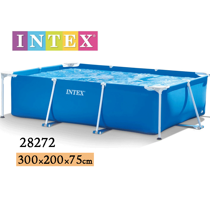 【日本正規品】 レクタングラーフレームプール 28272 プール 大型プール ビニールプール 家庭用 300×200×75cm インテックス INTEX 28272