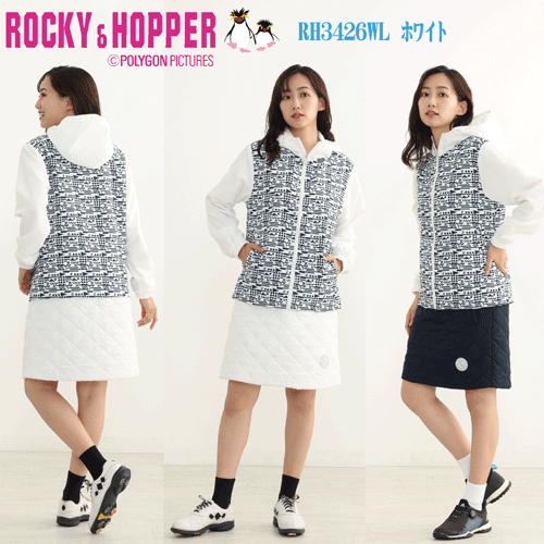 ゴルフウェア 裏トリコット フルジップ ブルゾン パーカー ゴルフ レディース 防寒 おしゃれ ROCKY&HOPPER ロッキー＆ホッパー RH-3426WL