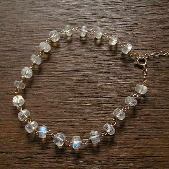 高品質レインボームーンストーン ブレスレット K10全周 ゴールド編み ジュエリー jewelry アクセサリー accessory ゴールドアクセサリー チャ...