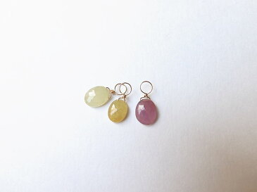 ミックスカラーサファイア ローズカット 7.5-9.5mm K10チャーム 2個で ピアスチャーム ジュエリー jewelry アクセサリー accessory ゴールドアクセサリー 宝石 天然石 ファッション 大人コーデ プレゼント ギフト 贈り物 自分へのご褒美 きれい