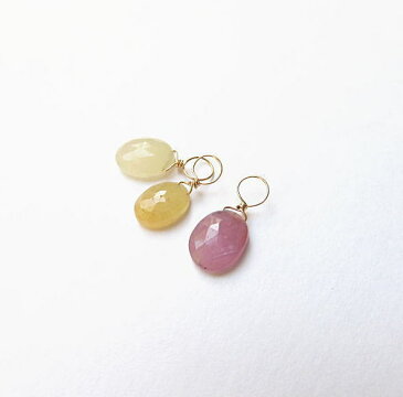 ミックスカラーサファイア ローズカット 7.5-9.5mm K10チャーム 2個で ピアスチャーム ジュエリー jewelry アクセサリー accessory ゴールドアクセサリー 宝石 天然石 ファッション 大人コーデ プレゼント ギフト 贈り物 自分へのご褒美 きれい