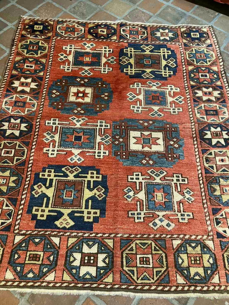 オールドじゅうたん ベルガマ産 162x140cm ソファ前サイズ　キリム カーペット 絨毯 ラグ オールドキリム インテリア アンティーク ヴィンテージ トライバル おうち時間 プリミティブ トルコ ターキッシュ 手織 ウール ギフト 一生もの 送料無料