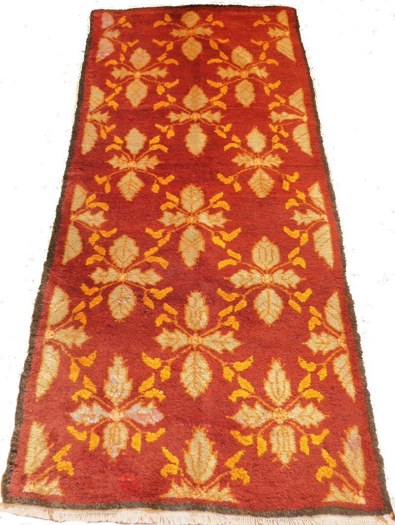 トルコじゅうたん　デニズリ産　OLDじゅうたん 40年物 202x96cm 手織り ソファ前 リビングサイズ オールド絨毯　カーペット ラグ ヴィンテージ アンティーク