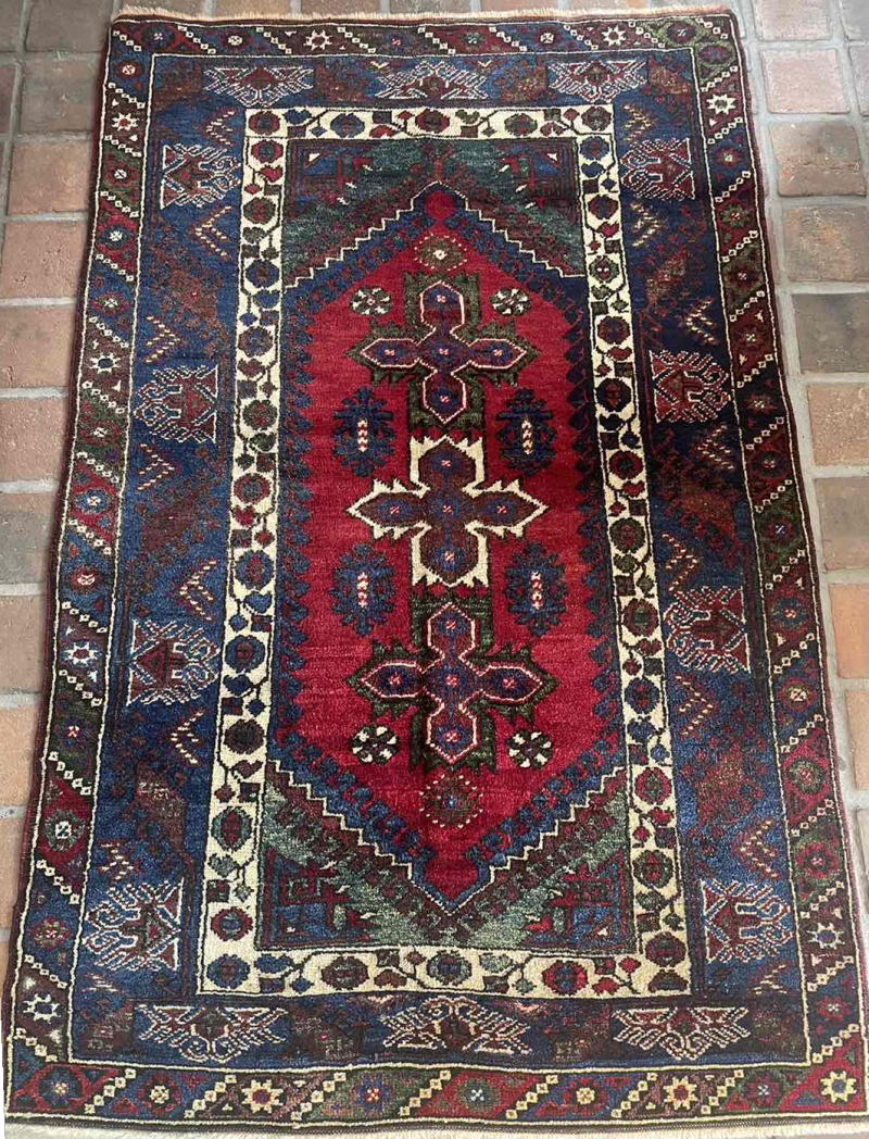 オールドじゅうたん アンタルヤ ドシャメアルトゥ産 195x128cm 60年物 ソファ前サイズ Old Carpet from Turkey