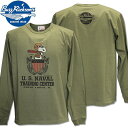 BUZZ RICKSON 039 S（バズリクソンズ）スヌーピーコラボ BR×PEANUTS SNOOPY L/S T-SHIRT『U.S. NAVAL TRAINING CENTER』BR69276-149 Olive