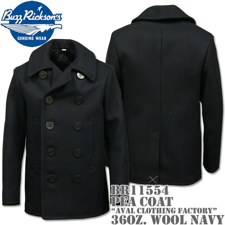 バズリクソンズ ピーコート メンズ BUZZ RICKSON'S（バズリクソンズ）Type PEA COAT 36oz Wool『NAVAL CLOTHING FACTORY』BR11554