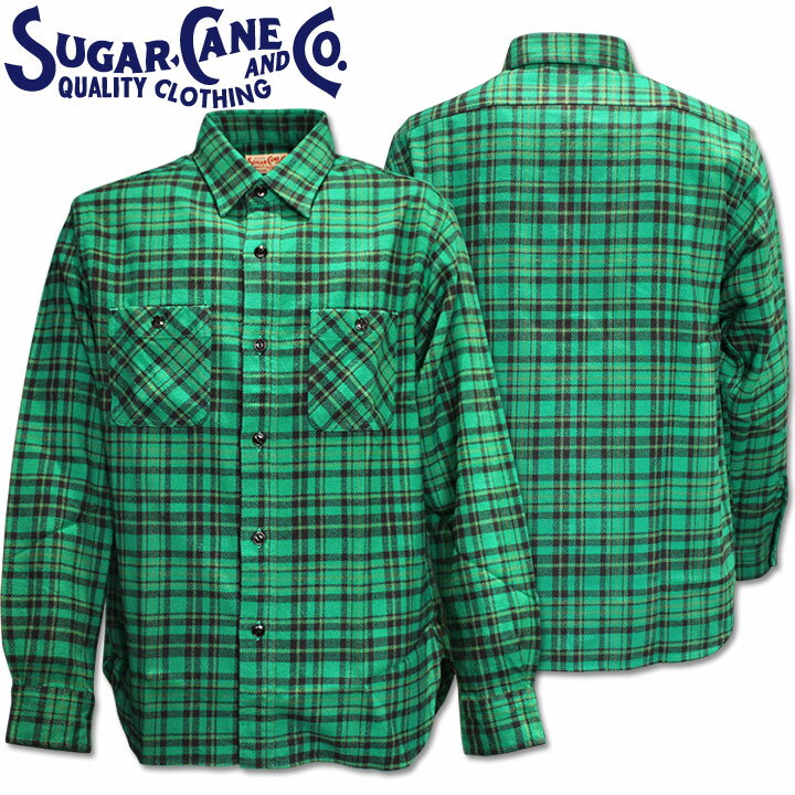 た*く様 【SUGAR CANE】チェック柄ネルシャツ XL グリーン た*く様 【SUGAR CANE】チェック柄ネルシャツ XL グリーン SUGAR CANE